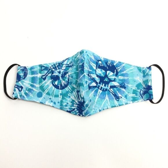 2/$15 - Skulls Mask, Face Mask, Blue Tie Dye Sugar Skulls, Skeleton Filti Filter - Picture 3 of 15